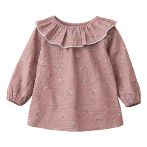 Lililotte - Charline Fleurie Organik Pamuk Bluz | Toz Pembe
