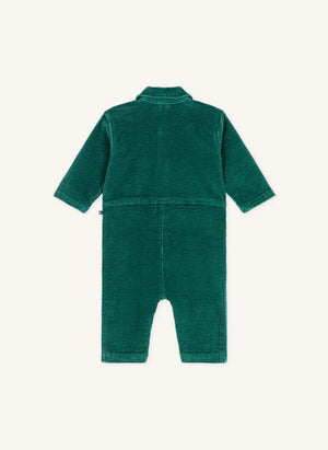 Petit Bateau - Pompist جمبسوت قطني عضوي مضلع | أخضر