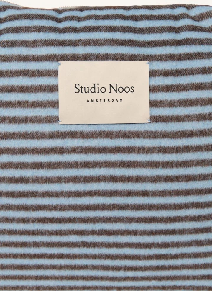 Studio Noos - Çizgili yün bebek bakım çantası | Açık mavi