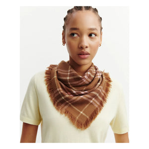 Bompard - Mini Kareli Tartan Kaşmir Atkı | Kahve
