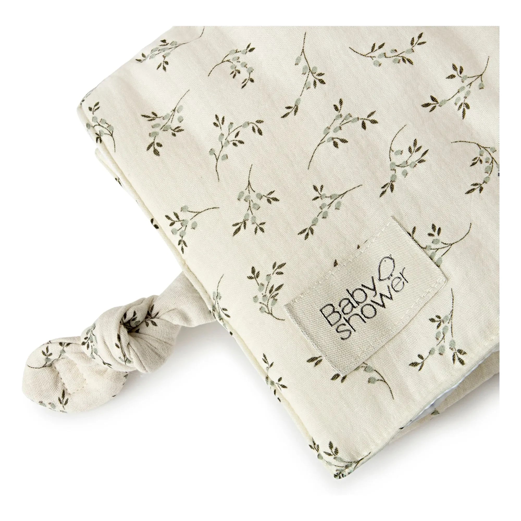 Babyshower - Knot Olive Bloom seyahat alt değiştirme matı | Ecru
