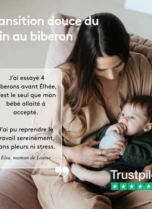 Elhée - Tıbbi sınıf silikon bebek biberonu, ergonomik emzikli | Mocha