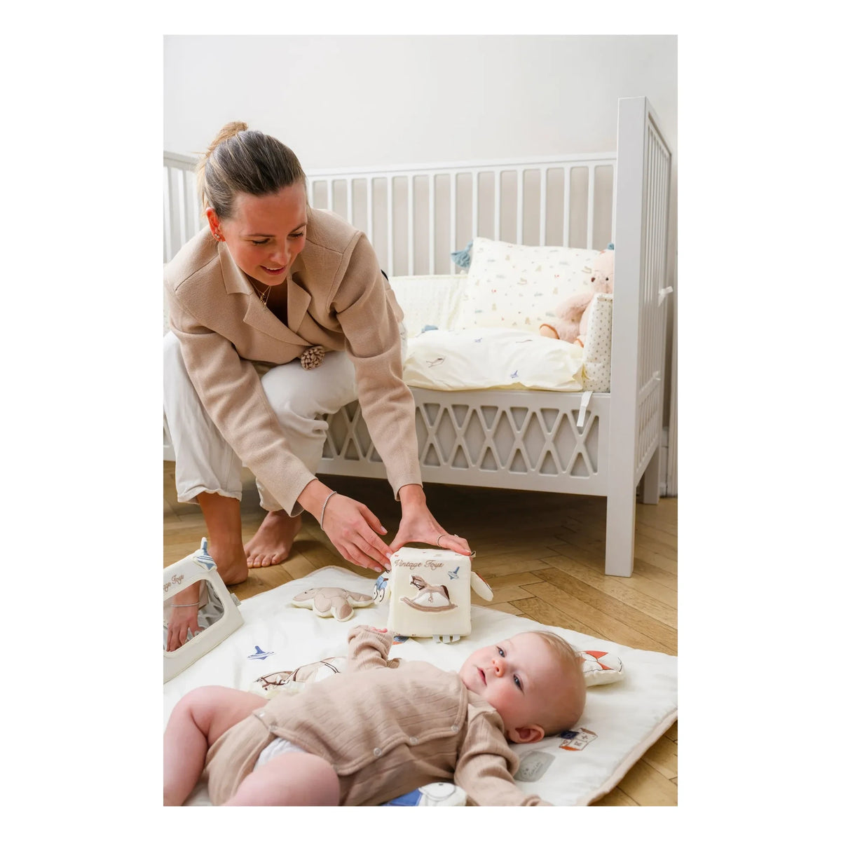 Cam Cam - Vintage Toys yastık | Bej
