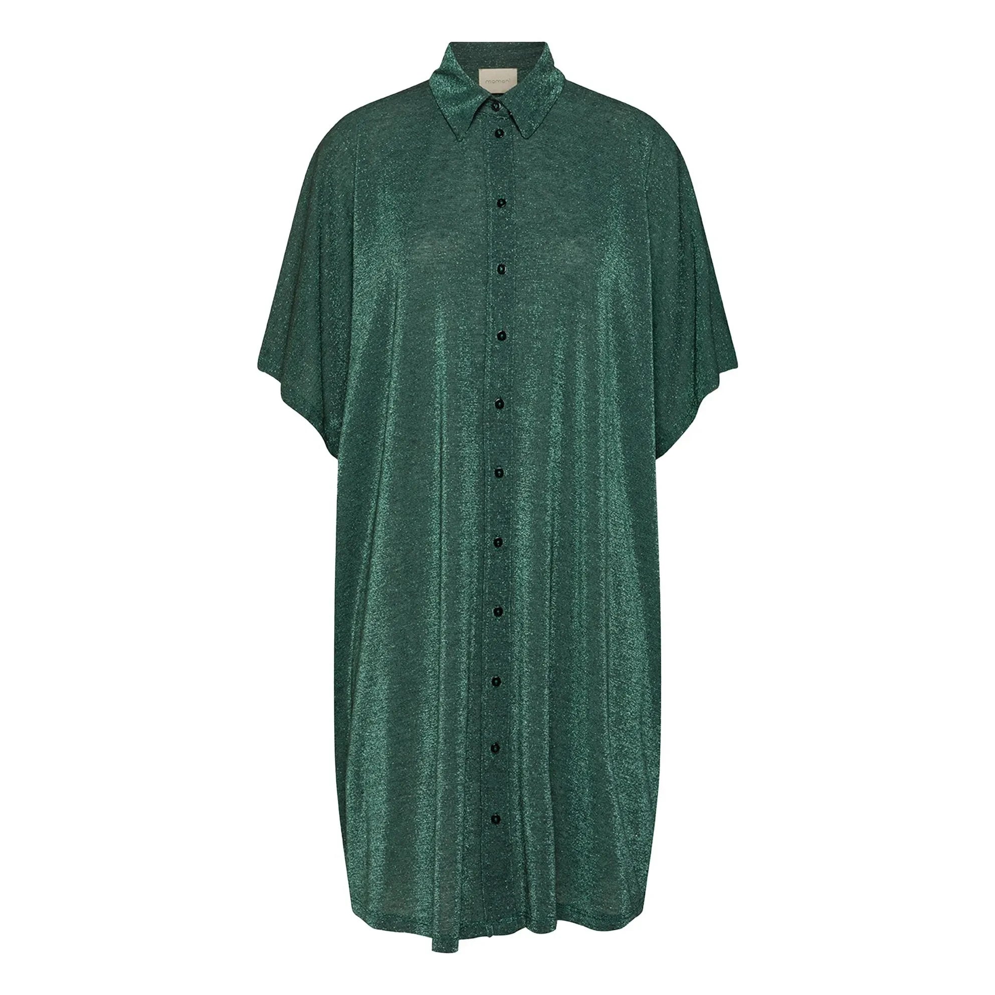 Momoni - Asado Metalik Elbise | Yeşil