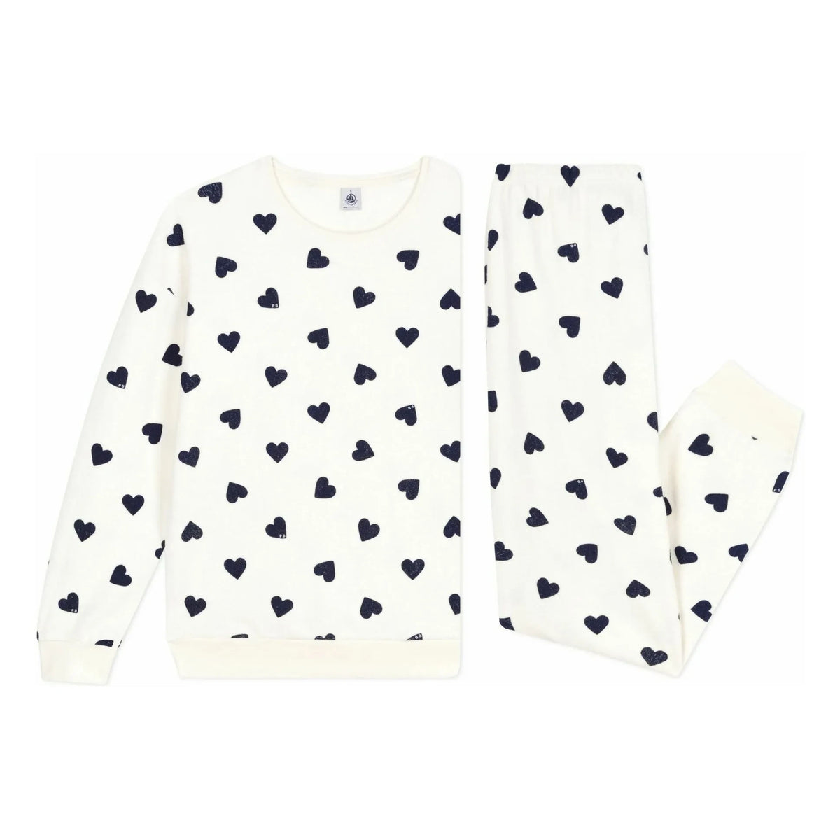Petit Bateau - Sünger kalpli pijama | Ecru