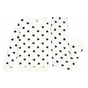 Petit Bateau - Sünger kalpli pijama | Ecru