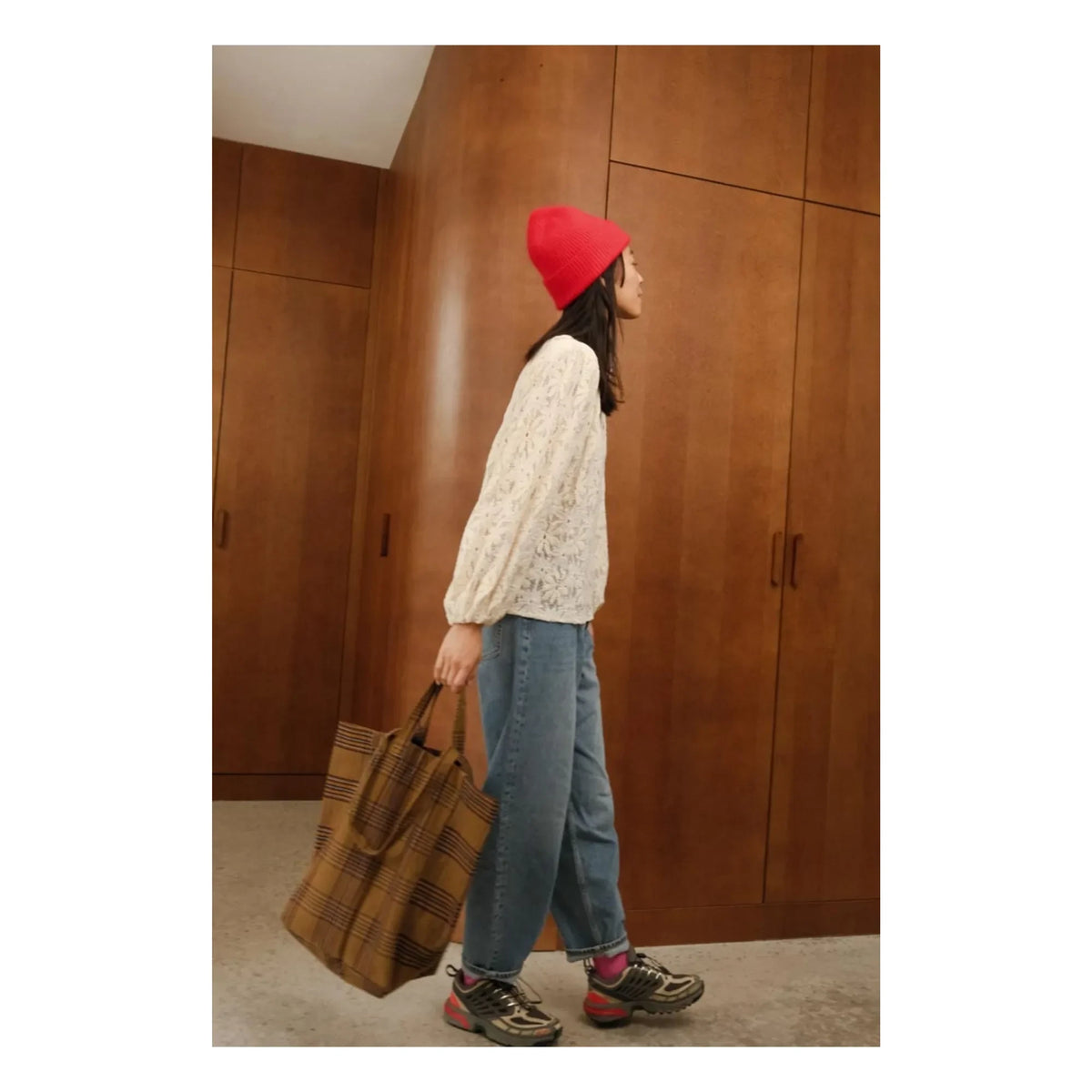 Rose in April - Elisabeth Ekose tote çanta | Kahverengi