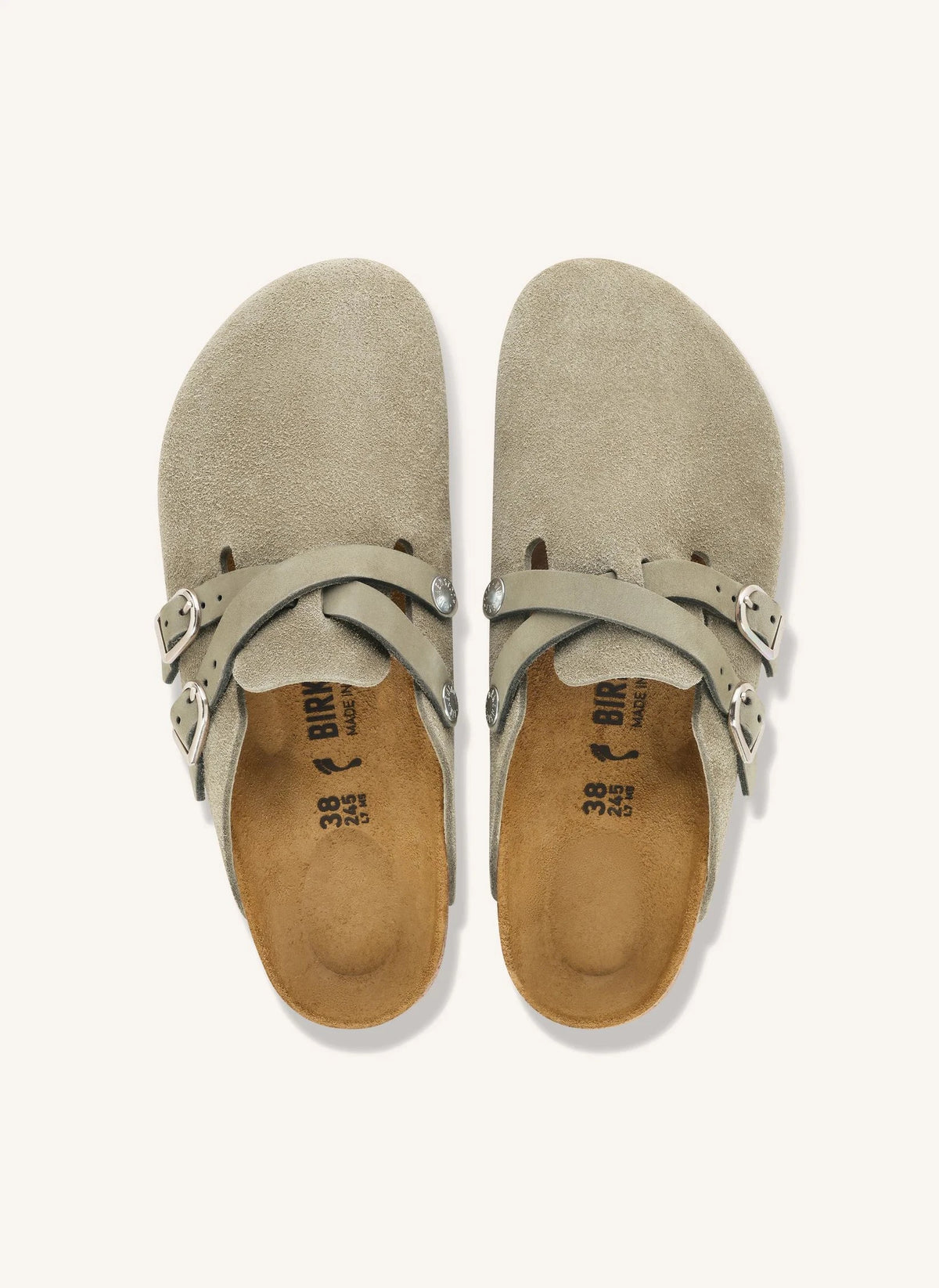 BIRKENSTOCK - Blair شباشب من الشمواه | بني رمادي