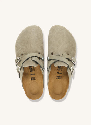 BIRKENSTOCK - Blair شباشب من الشمواه | بني رمادي