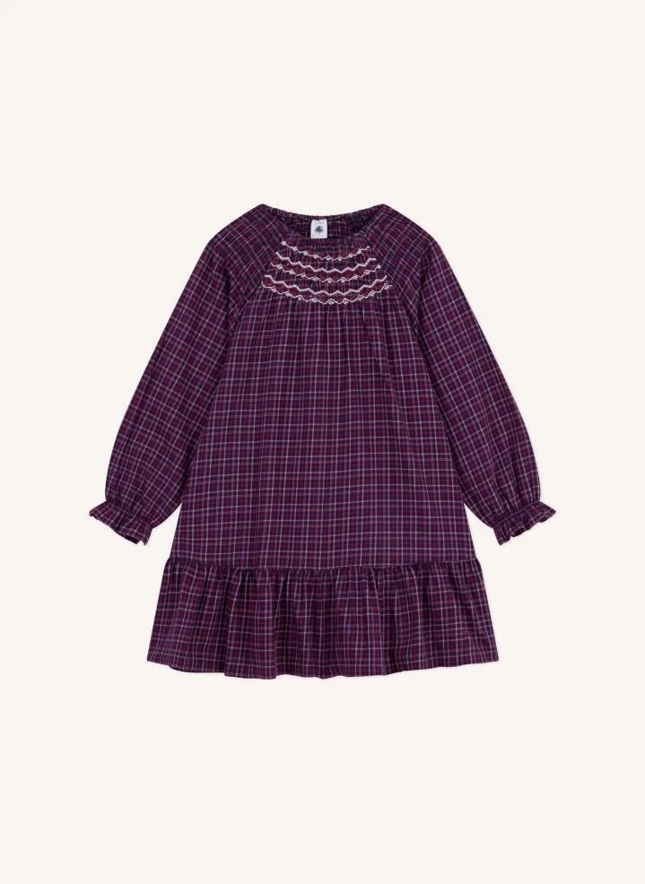 Petit Bateau - Organik pamuk fırfırlı elbise | Lacivert