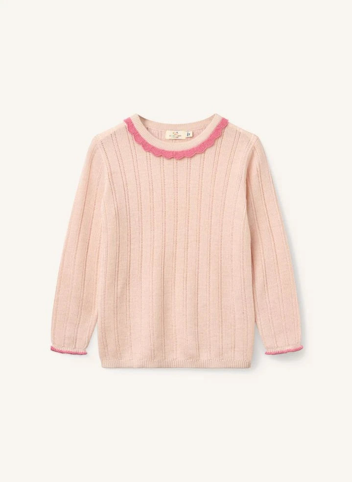 Copenhagen Colors - Merinos Yünü Pointelle Kazak | Pudra Pembe