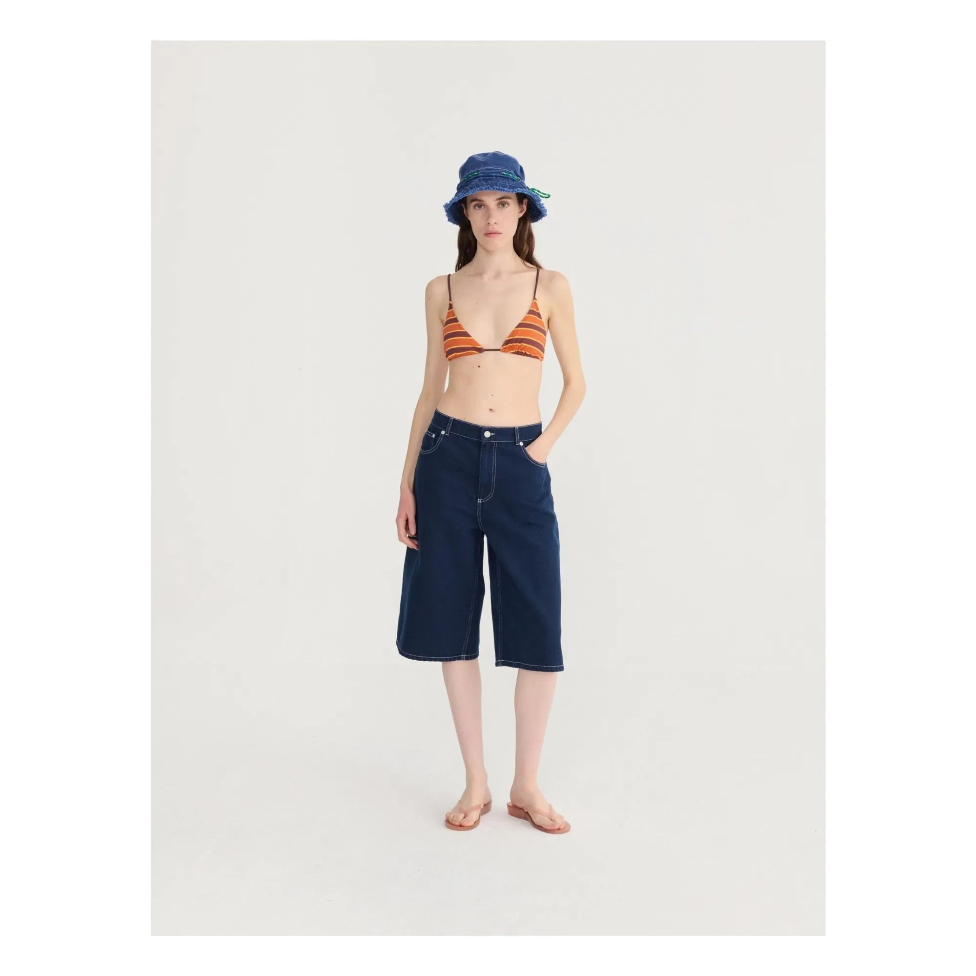Bobo Choses - Denim Organik Pamuk Bermuda Şort | Mavi