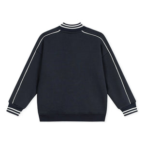 Petit Bateau - Düz Organik Pamuklu Teddy Ceket | Lacivert