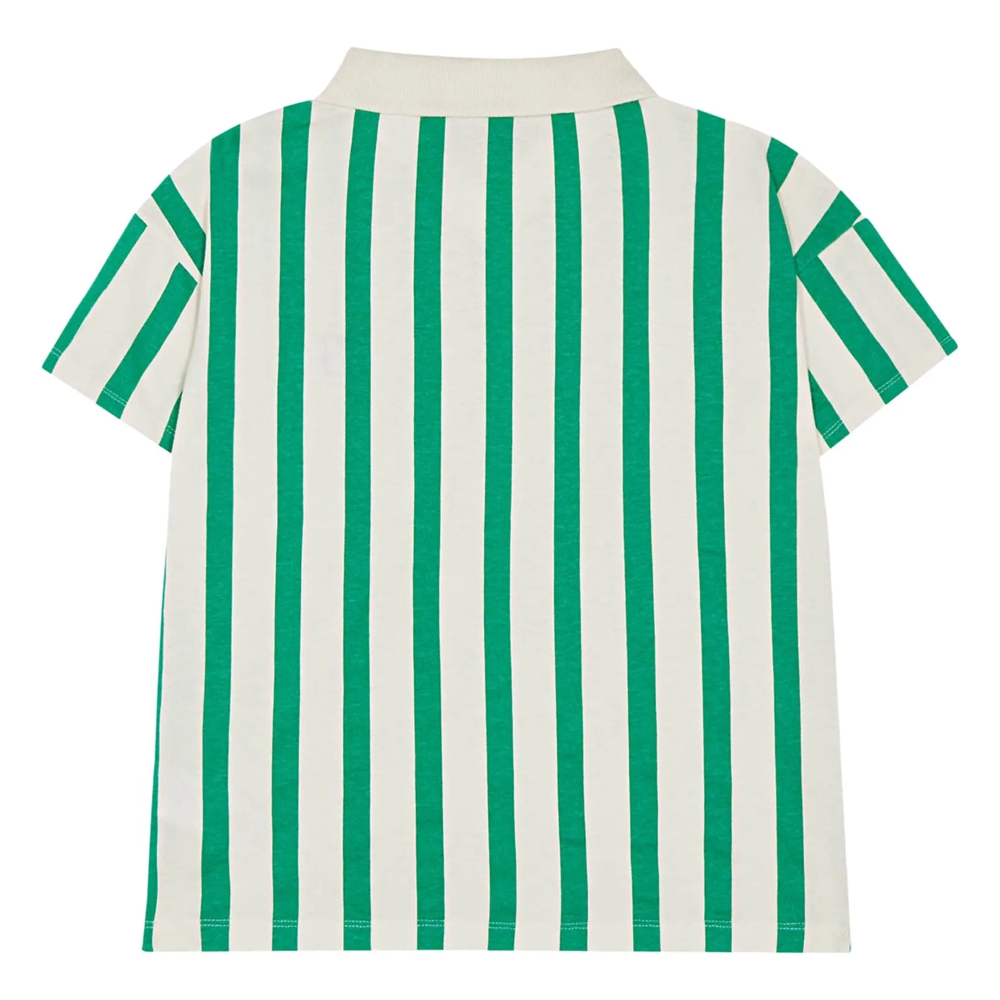 The Campamento - Yeşil Oversize Çizgili Polo Tişört