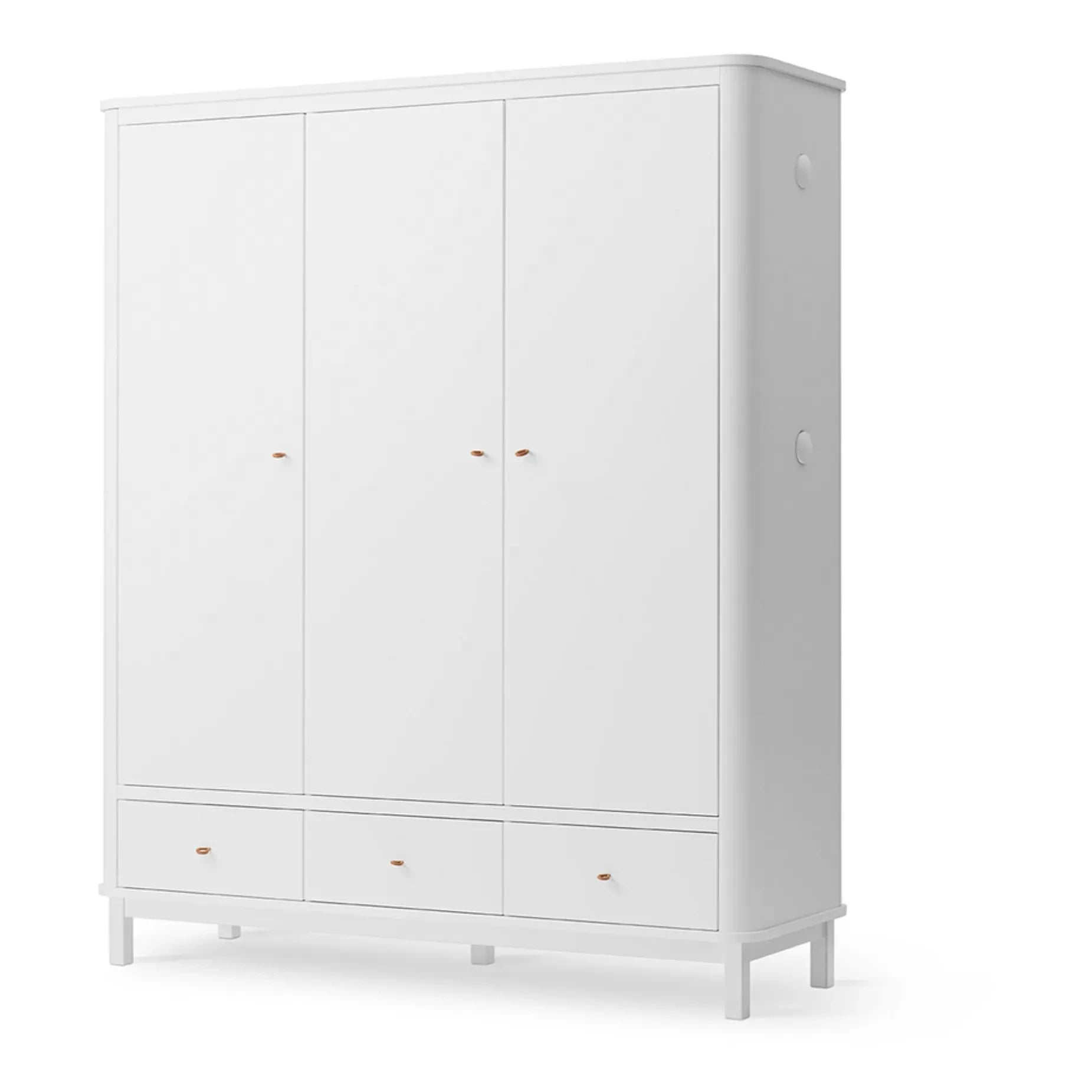 Oliver Furniture - 3 Kapılı Huş Gardırop 204 x 168 cm | Beyaz