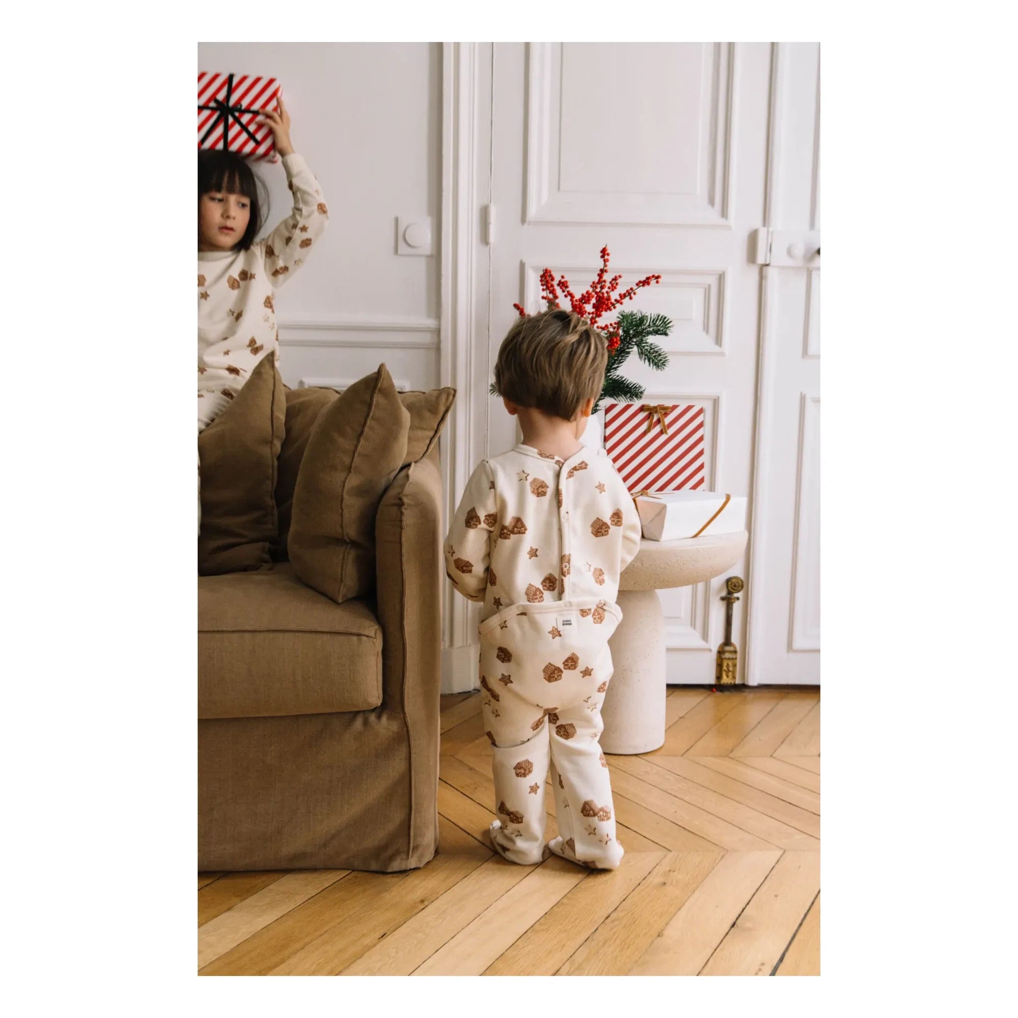 Studio Bohème - Tombul Noel organik pamuklu pijama | Ekru