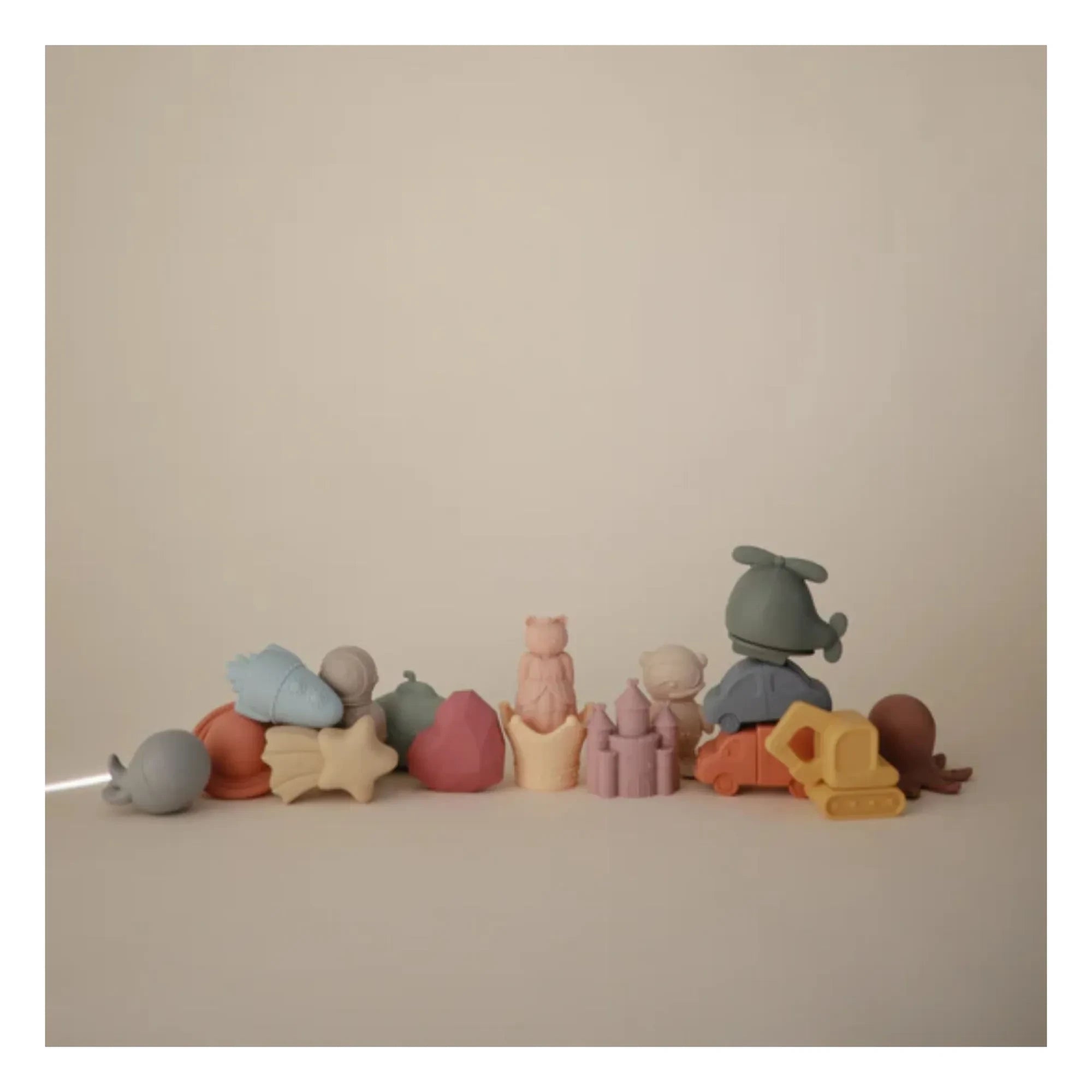 Mushie - Prenses banyo oyuncakları - 4'lü Set | Pembe