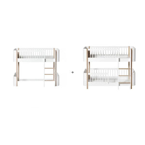 Oliver Furniture - Mini+ Dönüşüm Kiti, Alçak Karyoladan Alçak Ranza Yatağına | Beyaz