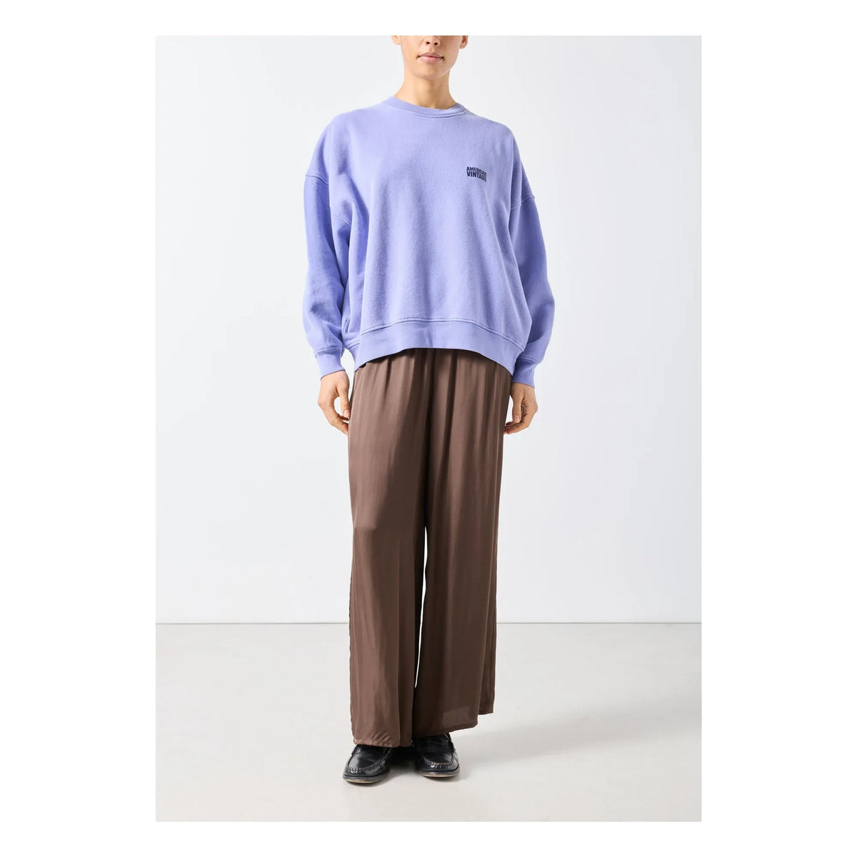 American Vintage - Plizzy Pamuklu Sweatshirt | Lavanta