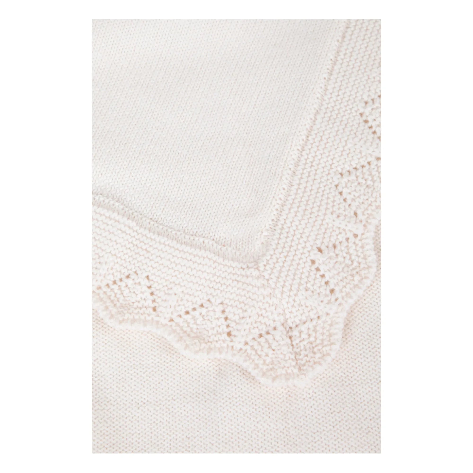 Tartine et Chocolat - Merino Yünlü Throw | Blanc/Écru