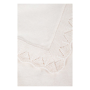 Tartine et Chocolat - Merino Yünlü Throw | Blanc/Écru