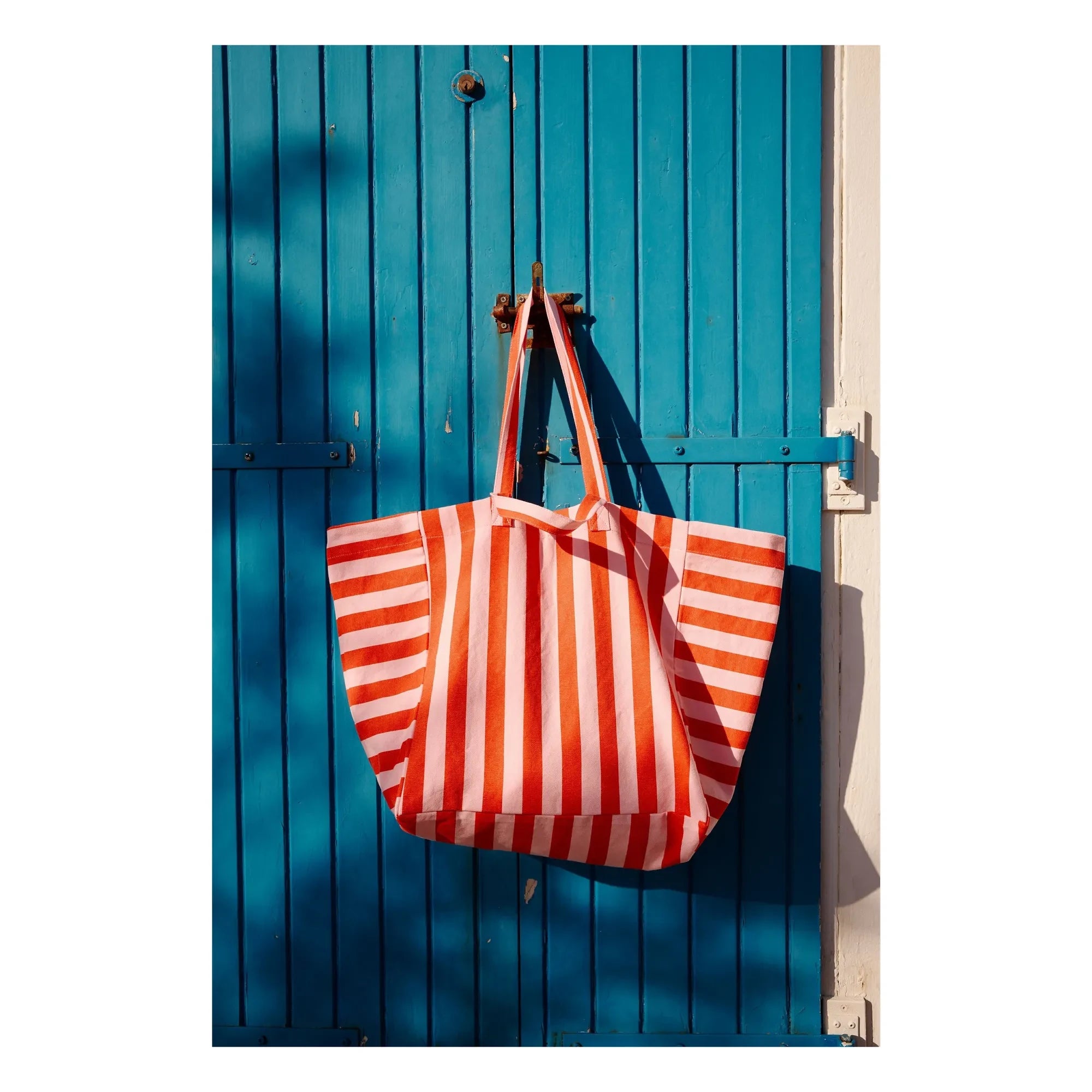 Rose in April - Elisa çizgili tote çanta | Kırmızı