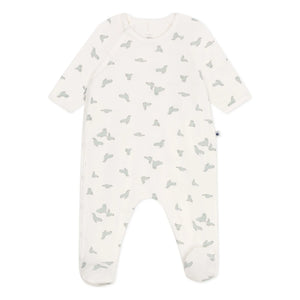 Petit Bateau - Barinou Organik Pamuklu Ayaklı Pijama | Ekru