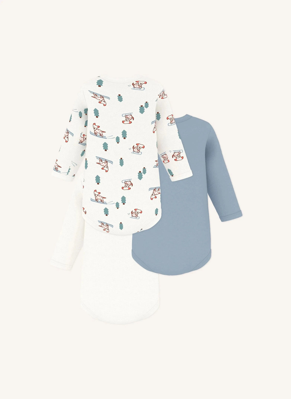 Petit Bateau - طقم 3 قطع من تيشيرتات قطنية عضوية للكلاب | أبيض