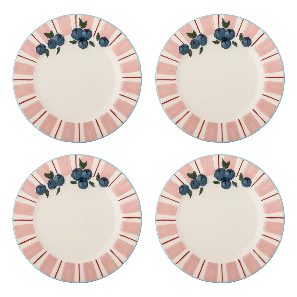 Bloomingville - Tatlı servis tabakları - 4'lü Set | Pembe