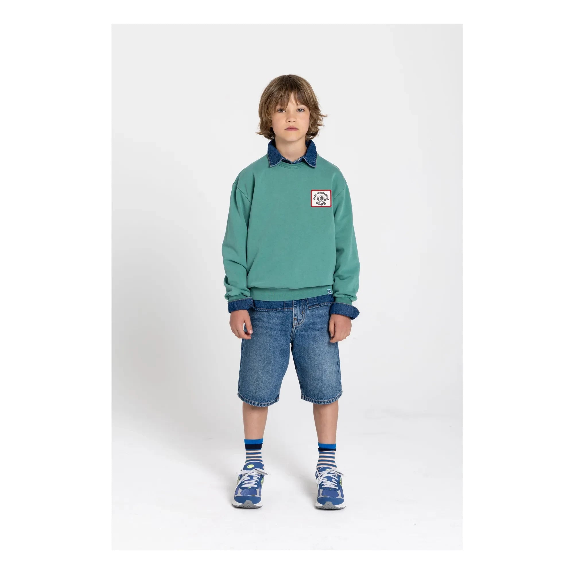 Hundred Pieces - Ryde Wheelers organik pamuklu sweatshirt | Zümrüt yeşili
