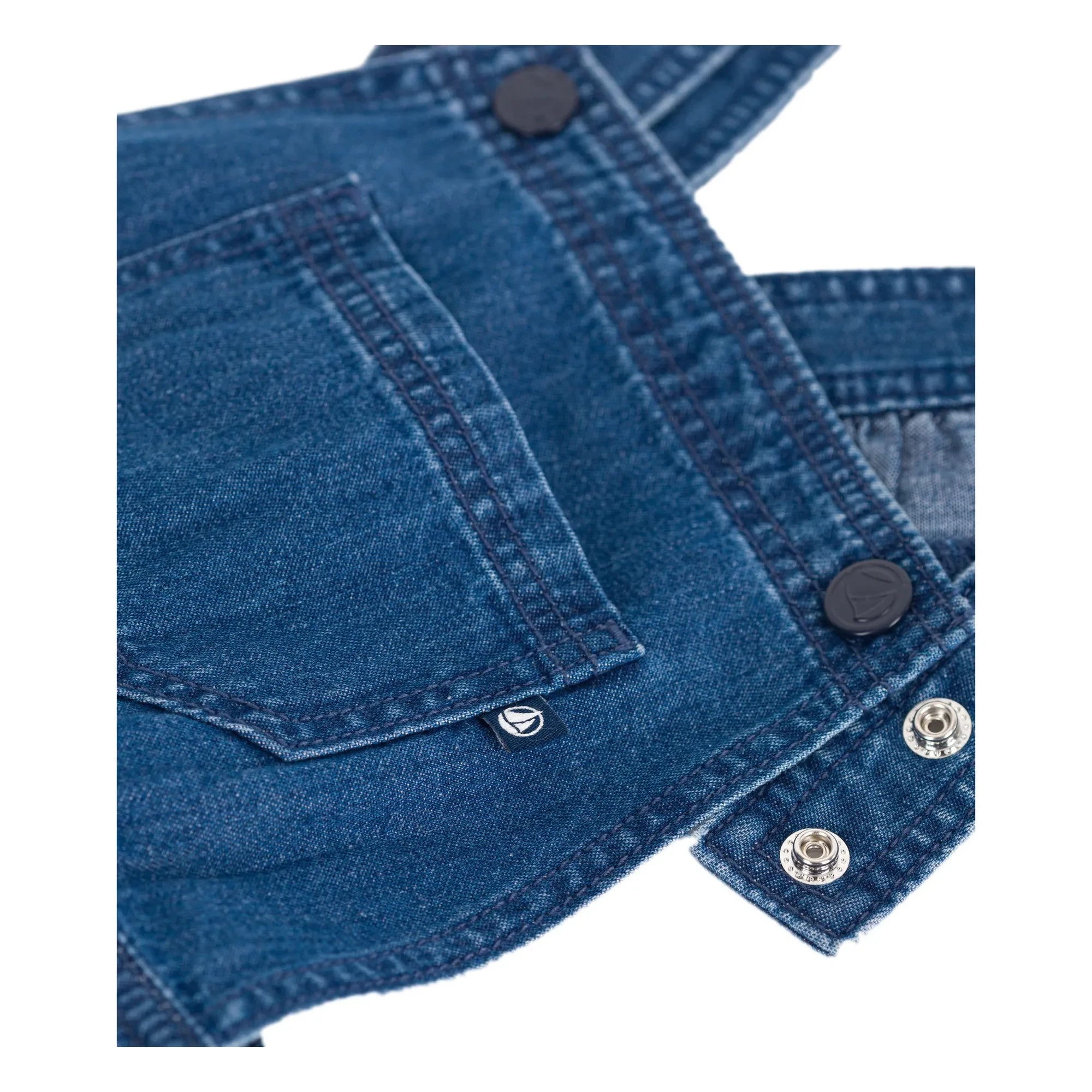 Petit Bateau - Organik Pamuk Denim Salopet Elbise | Denim mavisi