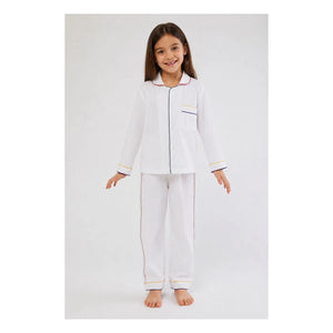 Folkloore - Düz Renk Pijama Takımı - Çocuk Koleksiyonu | Beyaz