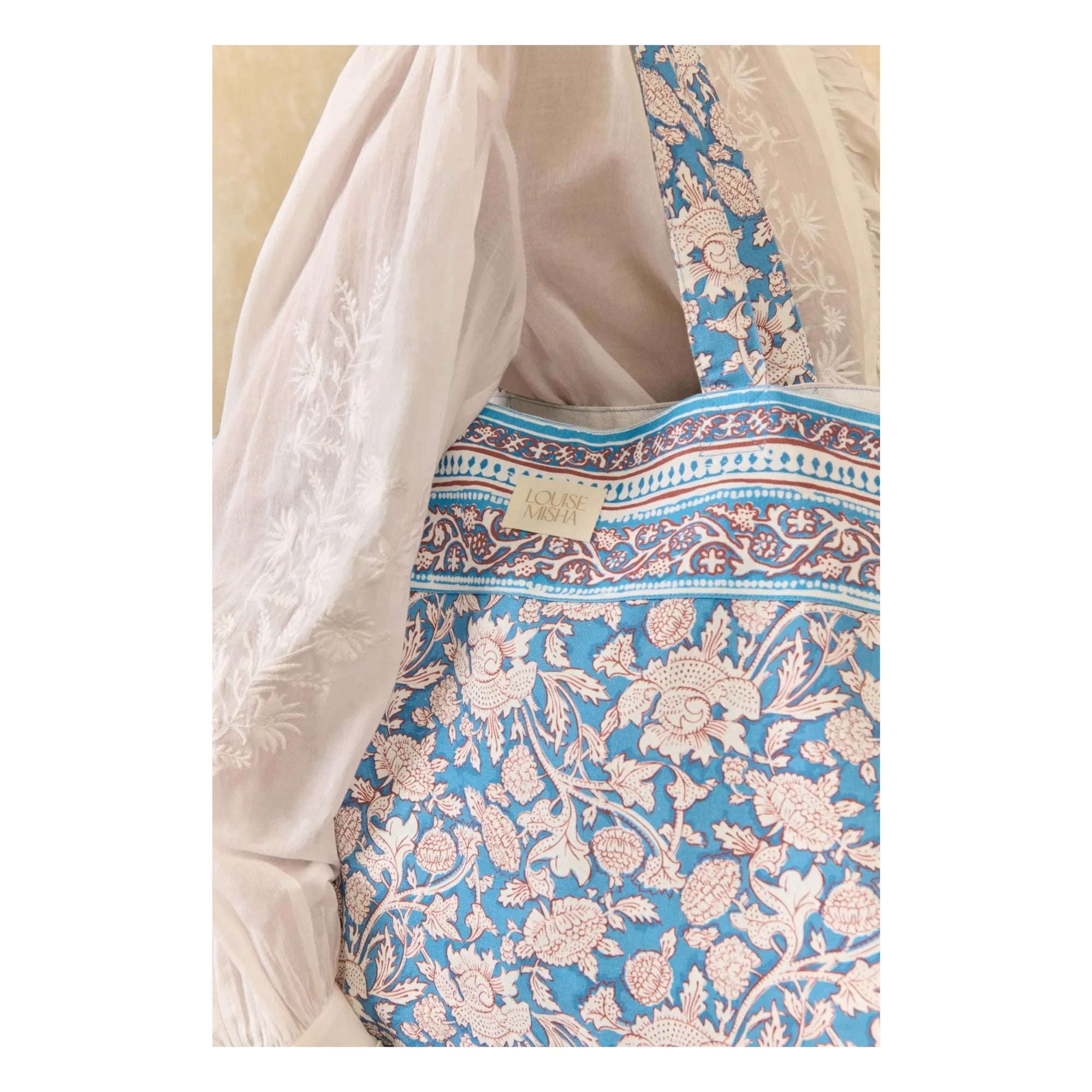 Louise Misha - Beverly Coton Tote Çanta | Açık mavi
