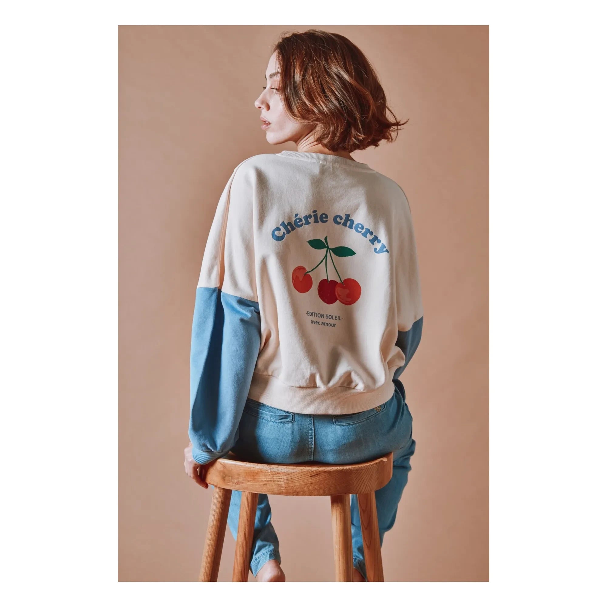 Emile et Ida - Organik pamuk baskılı sweatshirt | Krem