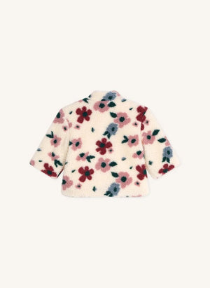 Petit Bateau - Çiçek Desenli Sherpa Bebek Montu | Ekru