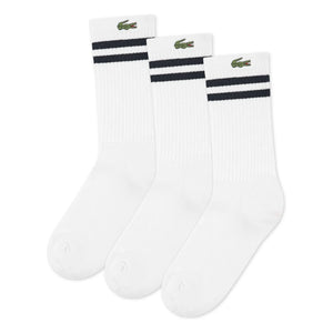 Lacoste - 3 Çift Organik Pamuk Logolu Çorap | Beyaz