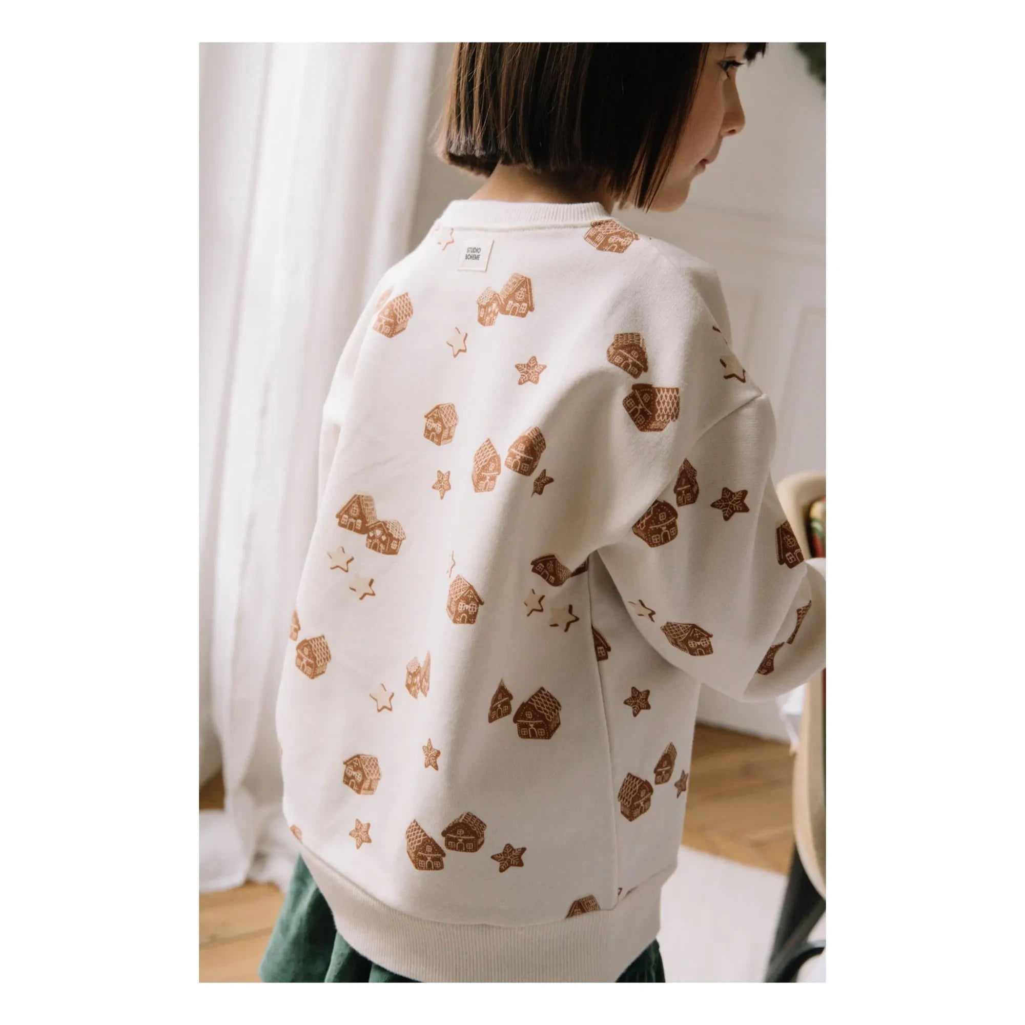 Studio Bohème - Noel Ayısı Sweatshirt Organik Pamuk | Ecru