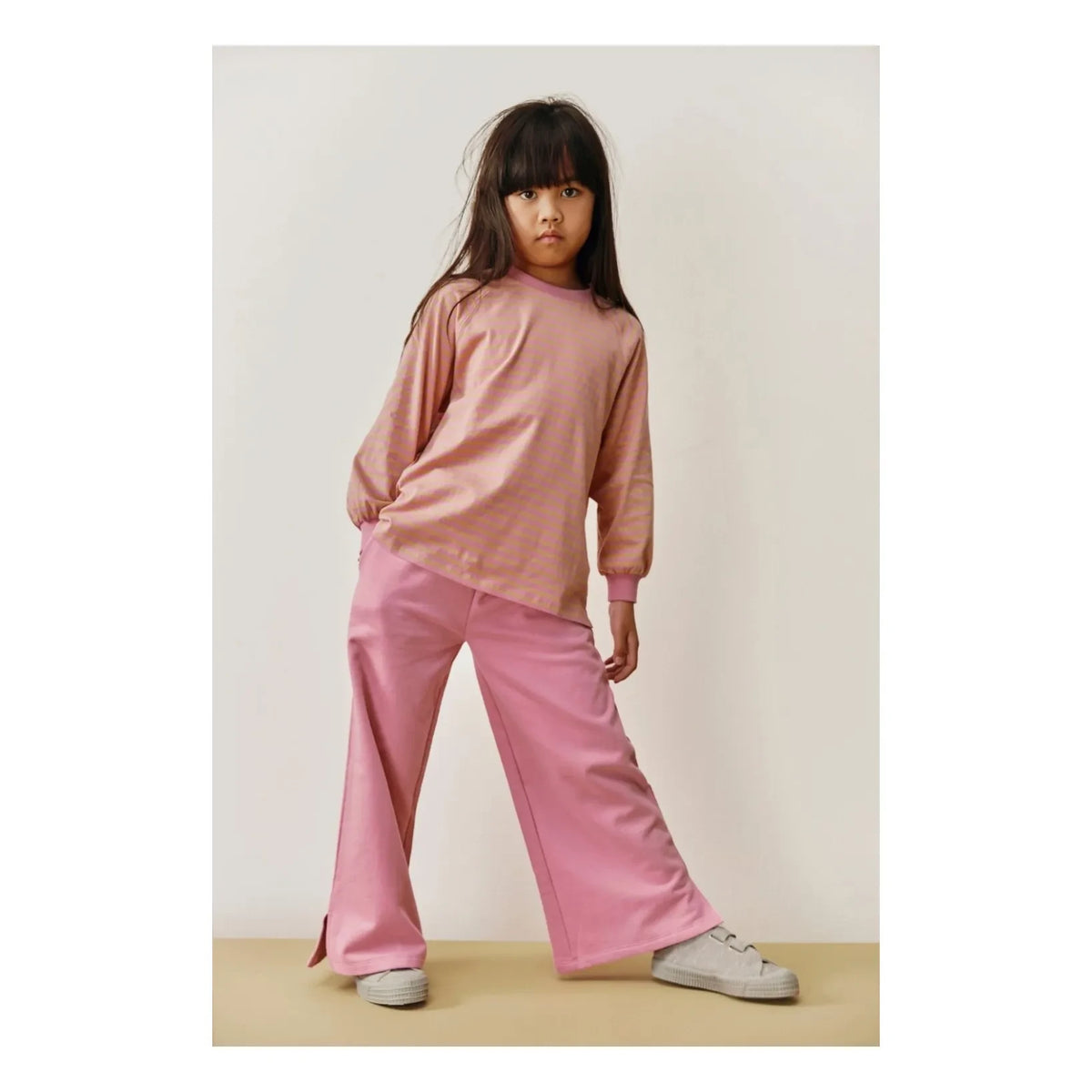 Gray Label - Oversize Çizgili Organik Pamuklu Tişört | Pembe
