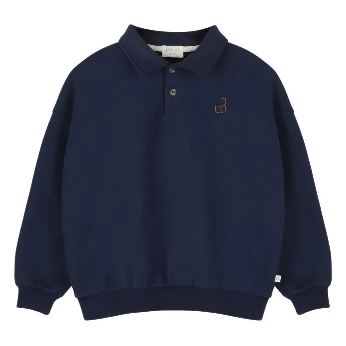 Jenest - Cameron organik pamuk polo yaka sweatshirt | Lacivert