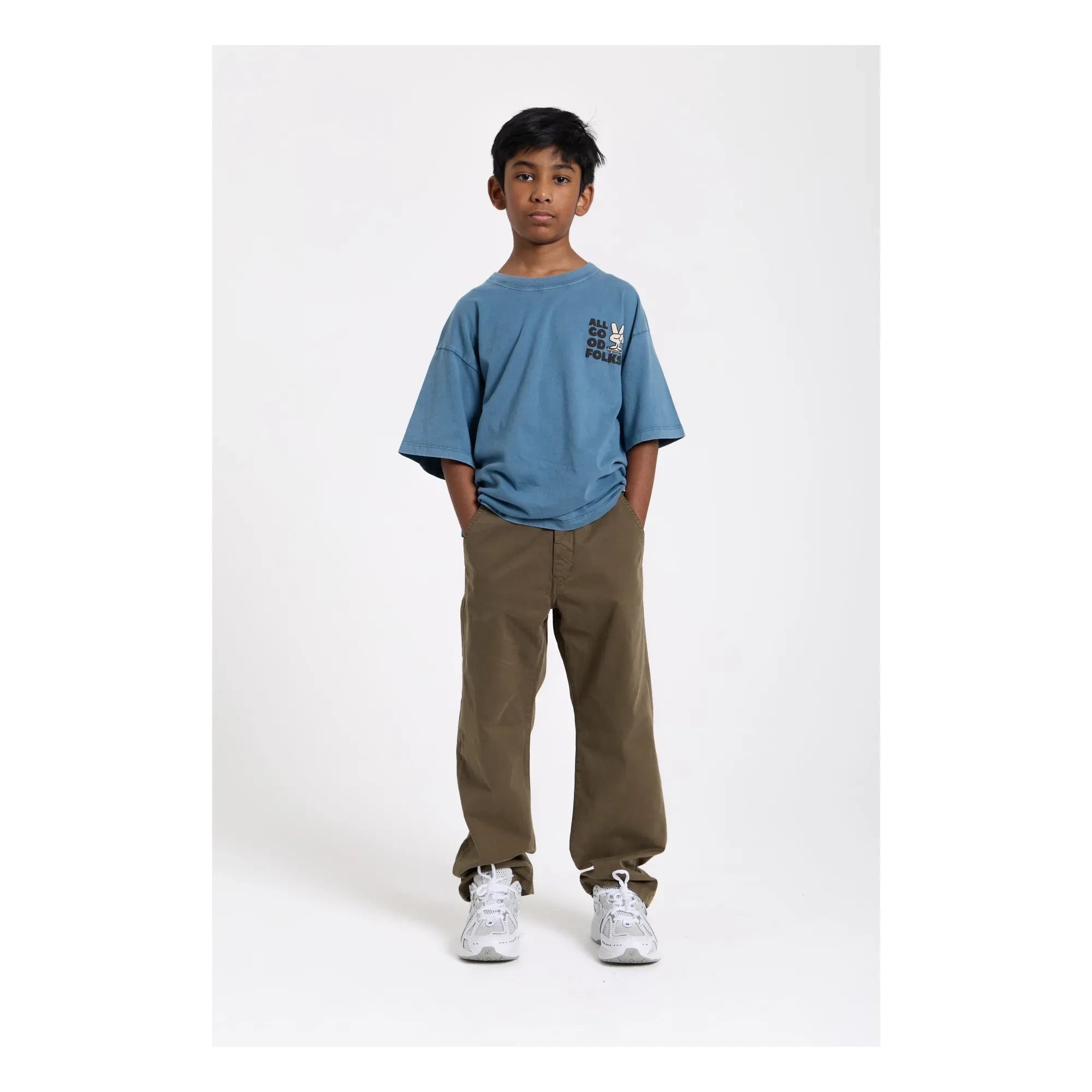 Hundred Pieces - Finn organik pamuklu T-shirt | Mavi