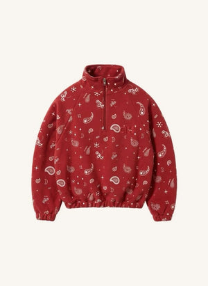 Cos I Said So - Organik Pamuk Paisley Fermuarlı Sweatshirt | Kırmızı