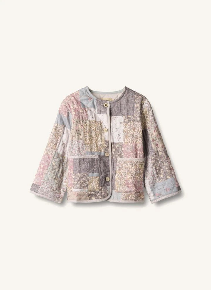Wheat - Ima Patchwork Organik Pamuklu Kapitone Ceket | Açık Pembe