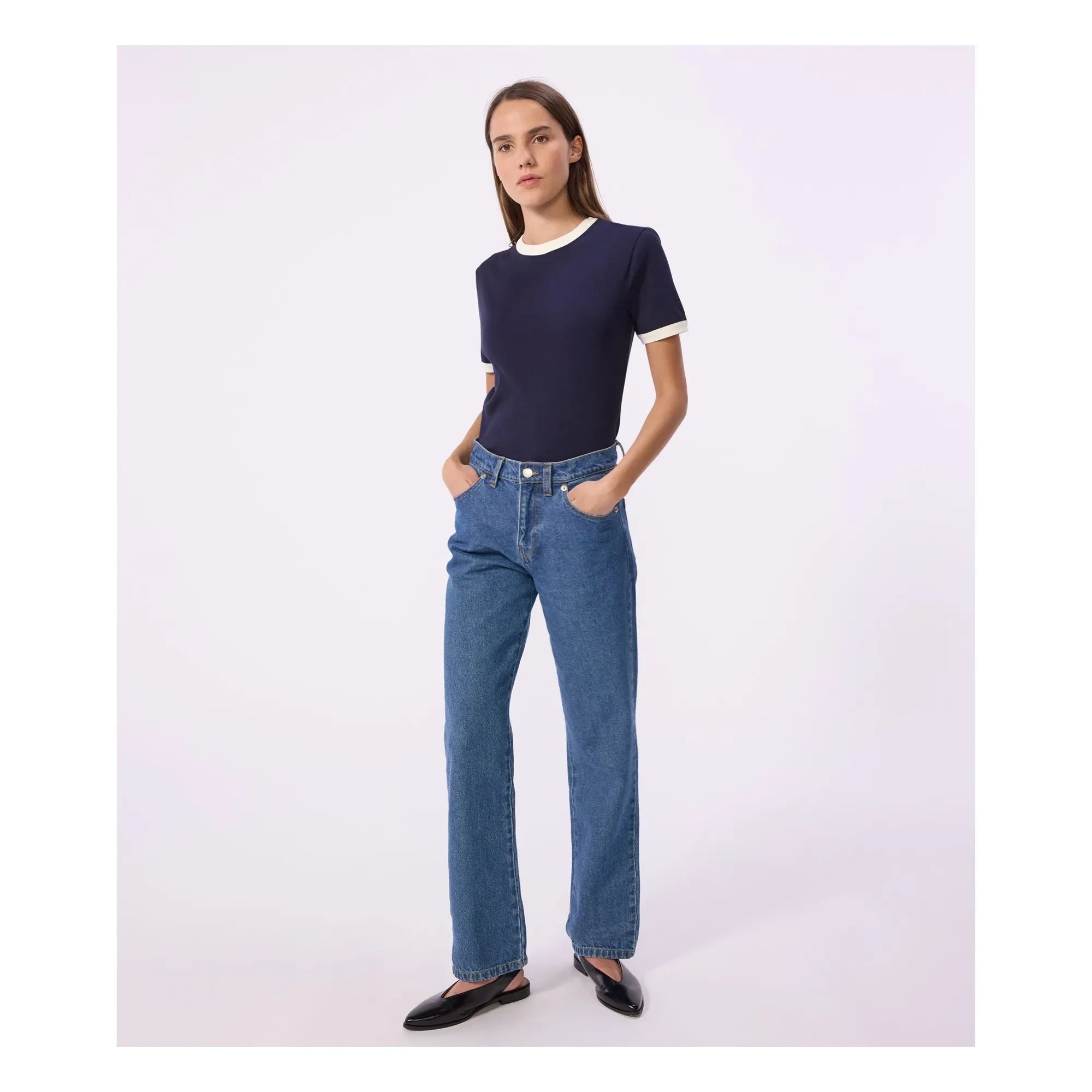 Petit Bateau - İkonik Nervürlü Tişört | Lacivert