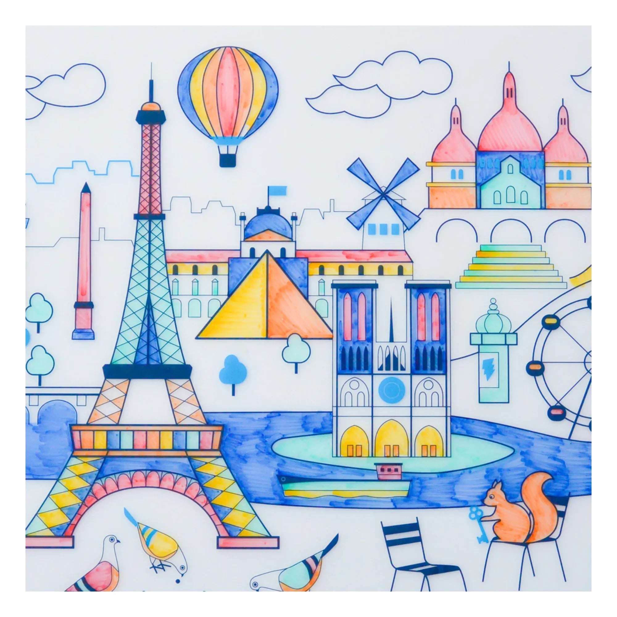 Superpetit - Bileklikli ve 5 Keçeli Kalemli Paris Boyama Amerikan Servisleri