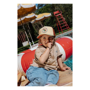 Hello Hossy - Trucker Rolling Pony Organik Pamuk Kavisli Siperlikli Şapka | Bej