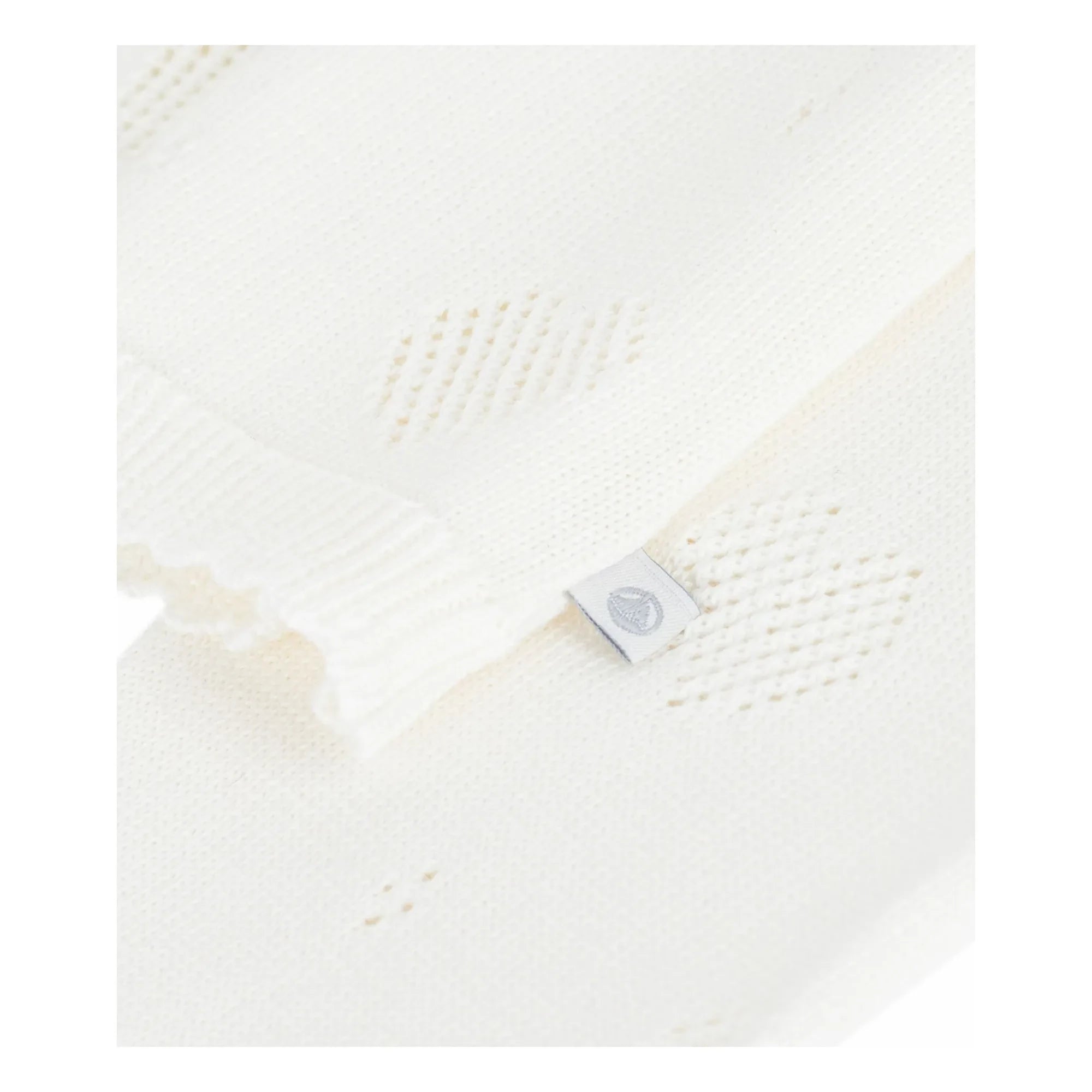 Petit Bateau - Organik Pamuk Ajurlu Kalp Hırka | Beyaz
