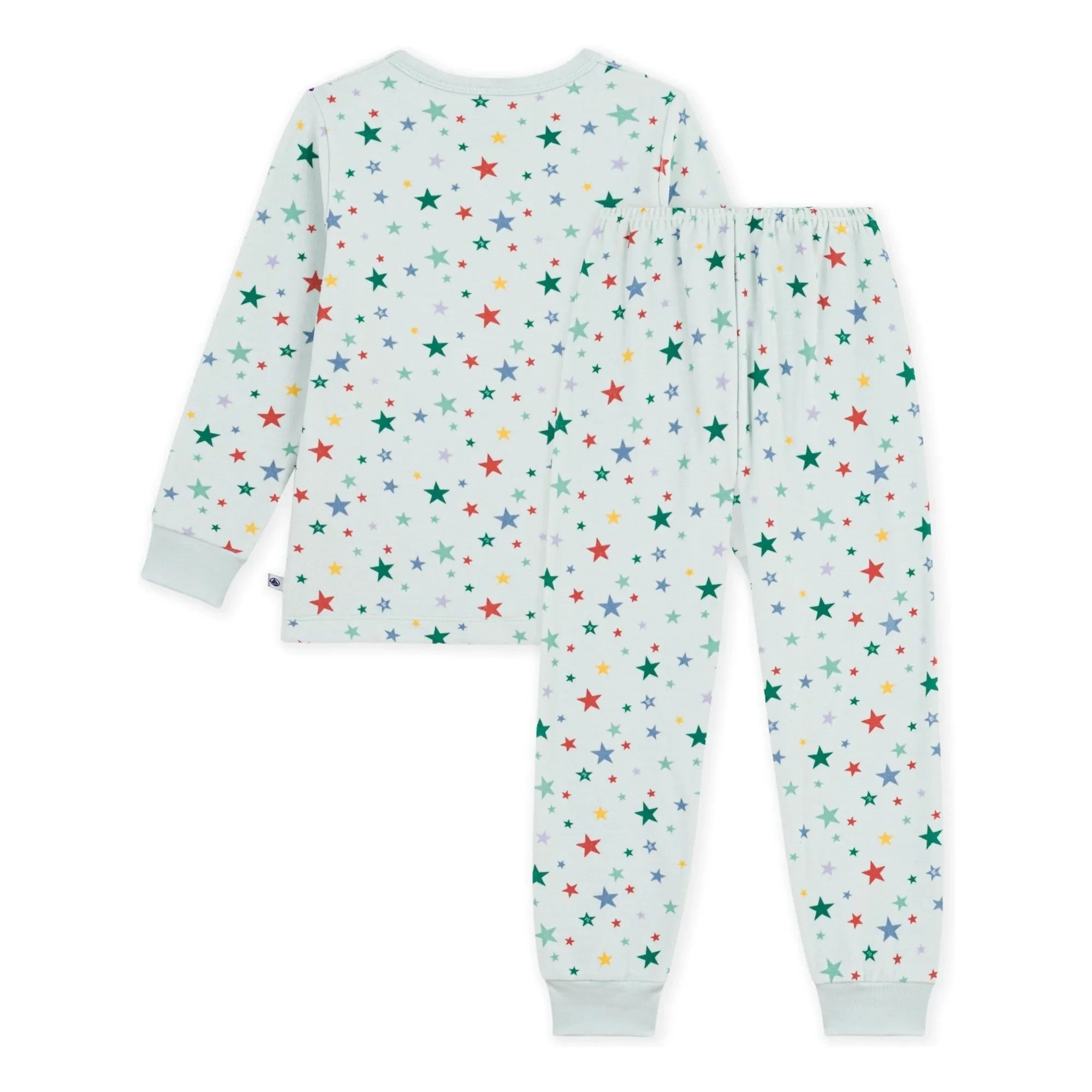 Petit Bateau - Yeşil Kadife Organik Pamuk Yıldızlı Pijama
