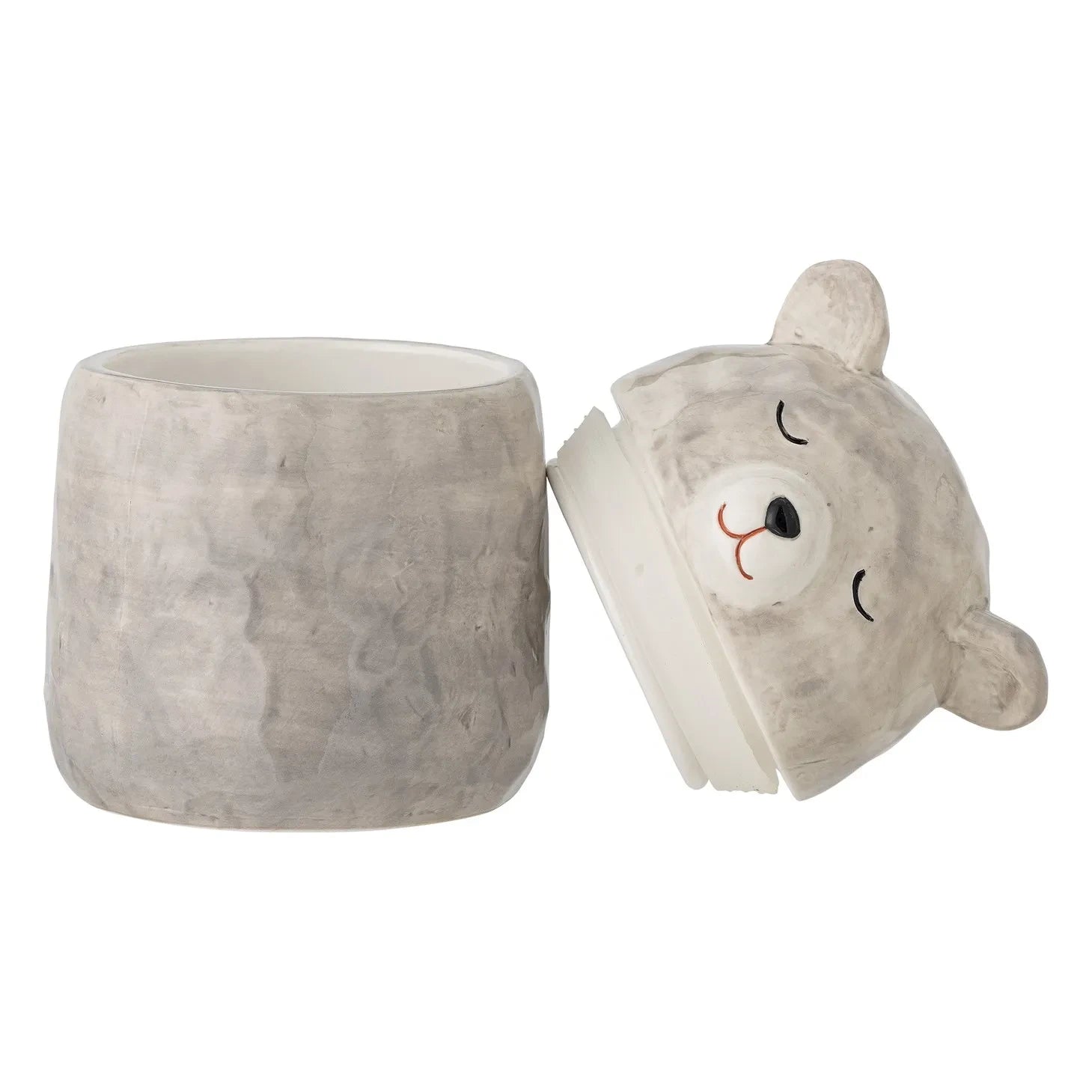 Bloomingville Mini - Puk Stoneware Saklama Kutusu | Açık Gri