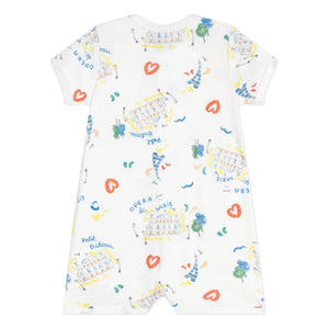 Petit Bateau - Pyjama Kombishort Opera | Beyaz