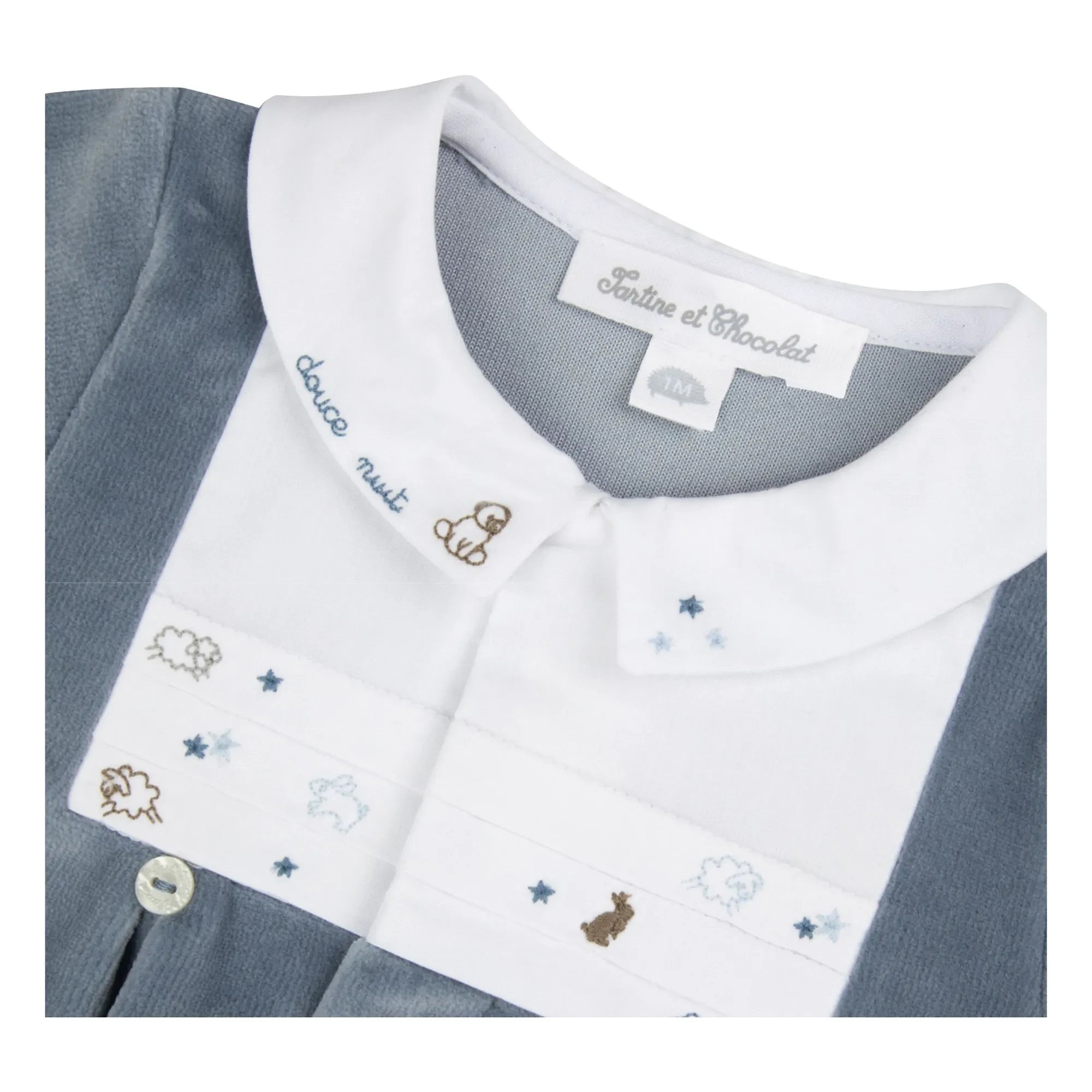 Tartine et Chocolat - Yumuşak Hayvan Desenli Gece Pijamaları | Mavi